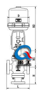 電動(dòng)三通調(diào)節(jié)閥配3810L執(zhí)行器外形尺寸圖