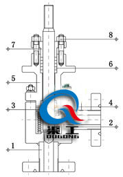 電動高壓角式調(diào)節(jié)閥（鍛造閥體）內(nèi)部結(jié)構(gòu)圖