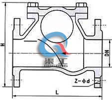 HQ41X滑道滾球式止回閥 (尺寸圖)