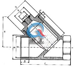 內(nèi)螺紋Y型過(guò)濾器 (結(jié)構(gòu)圖)