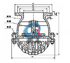 H42水下式底閥結構圖